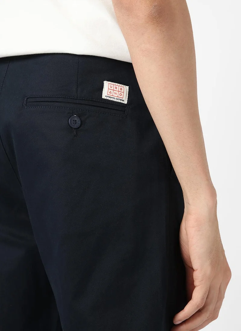 Urbano Fashion  Urbano Fashion Men's Navy Blue Cotton Regular Fit Casual Chinos Trousers Stretch for Men | Best Price UAE